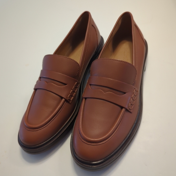Madewell Vernon Slip On Penny Leather Loafer Size 10 Dried Maple Brown NL839 EUC - Picture 5 of 9